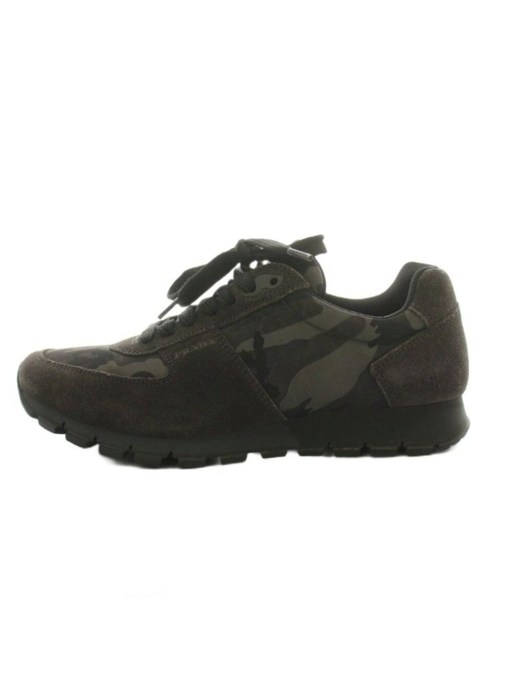 Prada Sneakers Camouflage Pattern Suede Nylon Switch 6 Black an